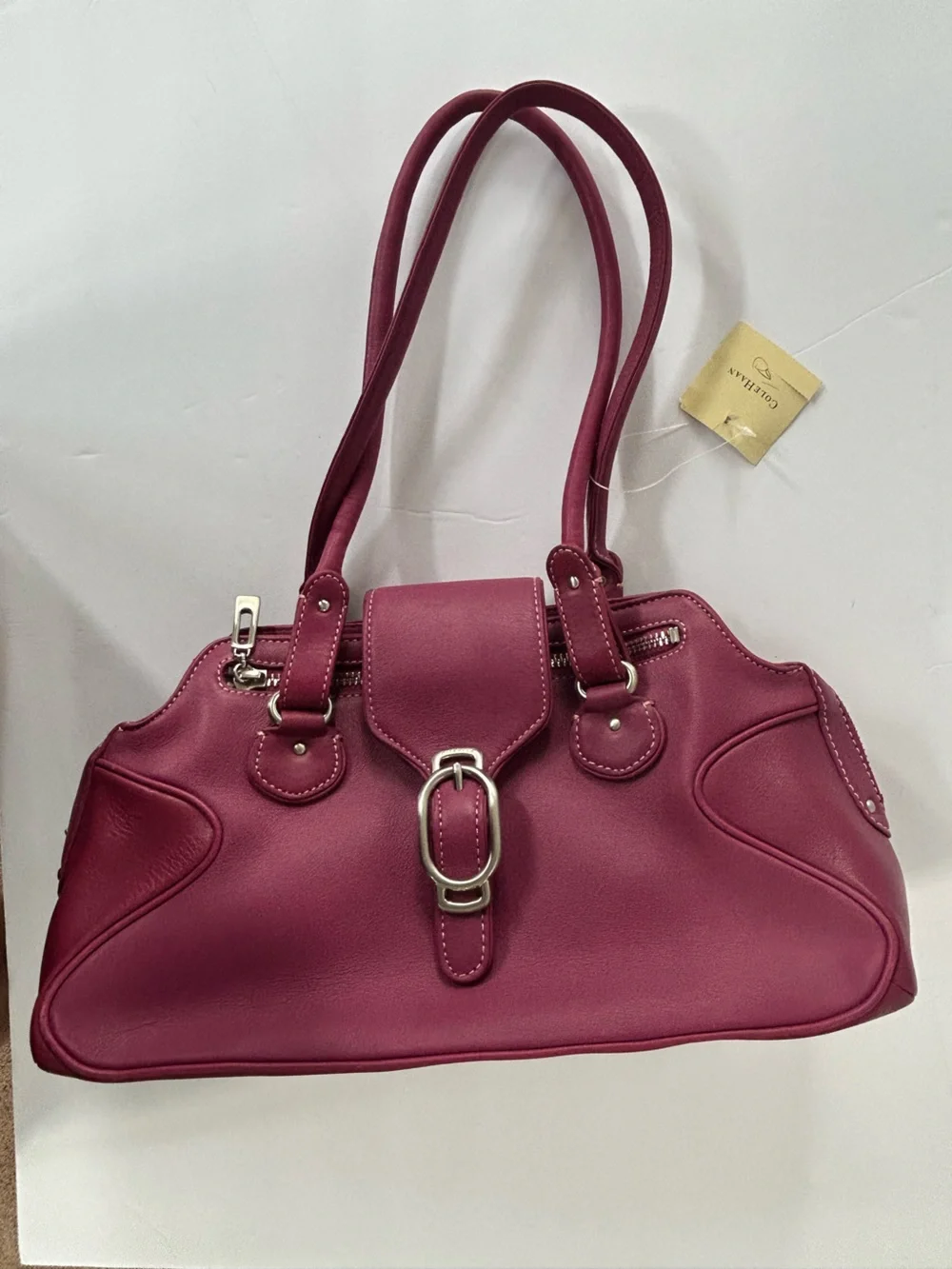 Cole Haan Plum Shoulder Bag with Silver Hardware